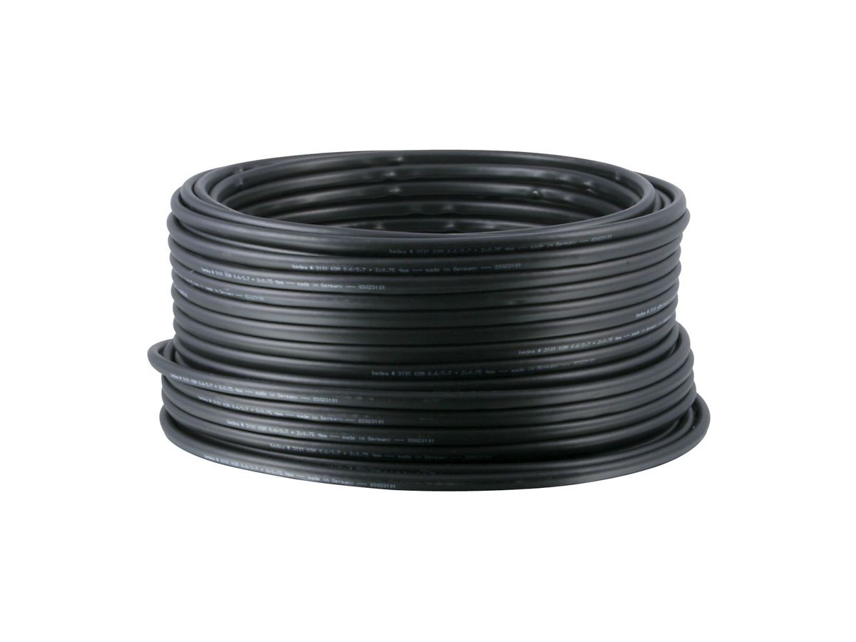 Câble coaxial RG59B/U PVC, 75 ohms, noir