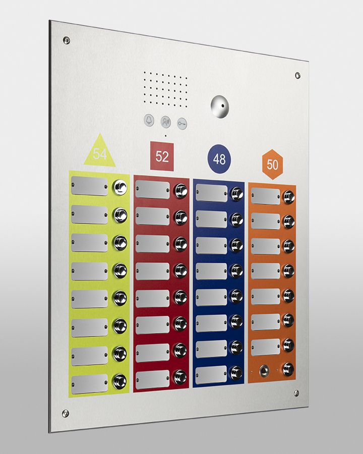 Station extérieure vidéo VTS32/4R/IGP/SP, alu. éloxé incolore, directement imprimée